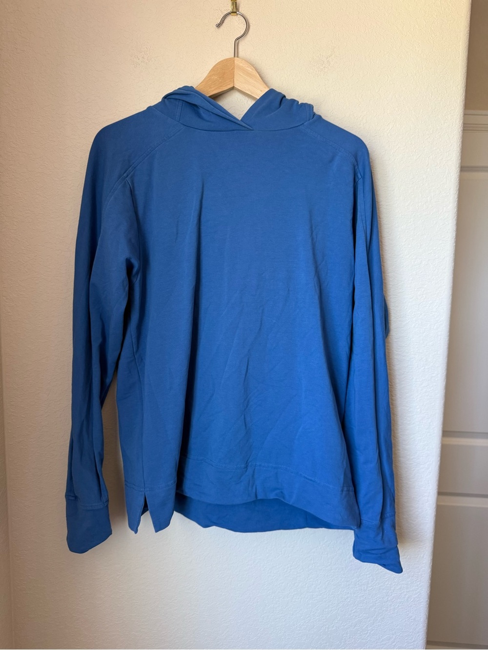 Peruvian Connection Pima Cotton Blue Pullover Hoodie Sweatshirt Size S